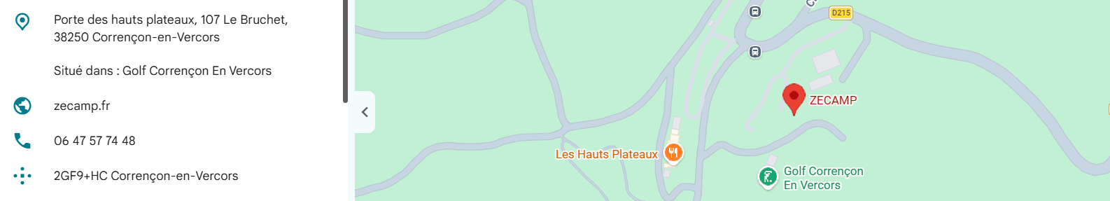 coordonnées d'accès
